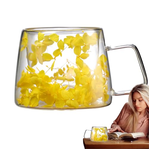 Transparente Tasse mit Blumen – klare dekorative Tasse | Kaffeetasse mit Blumen 200 ml, Trockentassen mit Griff, vielseitiges und kreatives Trinkglas mit doppelter Isolierung Transparente Tasse mit Blumen – klare dekorative Tasse | Kaffeetasse mit Blumen 200 ml, Trockentassen mit Griff, vielseitiges und kreatives Trinkglas mit doppelter Isolierung von Générique