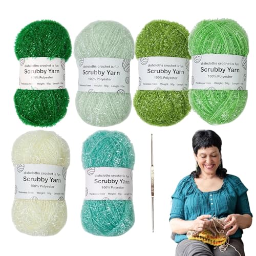 Trimmergarn zum Häkeln, Polyester-Häkelgarn in verschiedenen Farben | Webgarn zum Häkeln, Polyestergarn gereinigt, robust für Geschirrtücher, Trimmergarn für die Trimmergarn zum Häkeln, Polyester-Häkelgarn in verschiedenen Farben | Webgarn zum Häkeln, Polyestergarn gereinigt, robust für Geschirrtücher, Trimmergarn für die von Générique
