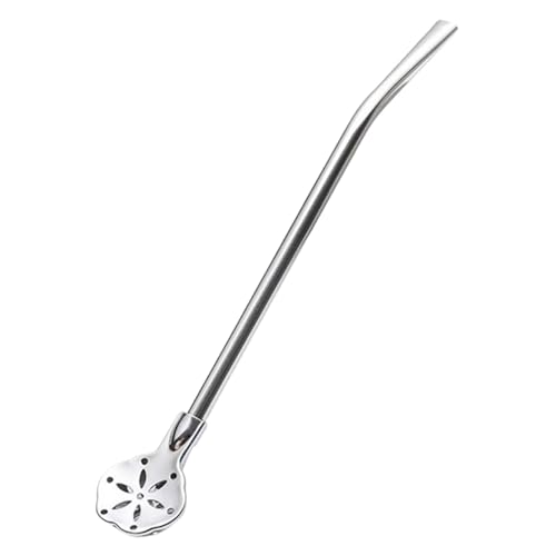 Trinklöffel-Strohhalm aus Edelstahl – zuverlässiger gefilterter Löffel-Strohhalm | Effiziente Strohhalme aus Metall | Bombilla multifunktionale Trinkstrohhalme | Strohlöffel von Générique