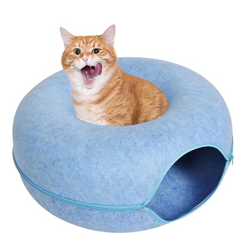 Tunnelbett in Donut-Form für Katzen, Tunnelbett für Katzen im Innenbereich, rundes Katzenbett aus Filz mit Tunneln in Donutform, abnehmbar und atmungsaktiv, bequeme Höhlen mit Reißverschluss Tunnelbett in Donut-Form für Katzen, Tunnelbett für Katzen im Innenbereich, rundes Katzenbett aus Filz mit Tunneln in Donutform, abnehmbar und atmungsaktiv, bequeme Höhlen mit Reißverschluss von Générique