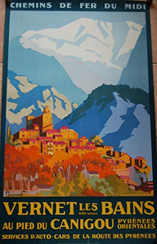 Vernet Les Bains Canigou Kunstdruck, Poster-Format 50 x 70 cm, Papier, 300 g, Verkauf der digitalen Datei, HD möglich (Boutique : affichevintage.fr) von Générique