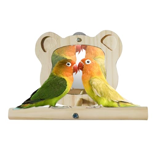 Vogelspiegel mit Sitzstange – Vogelstange mit Spiegel | Fahrkeil aus Holz Tie stehend | Interaktives Sitzstangenspielzeug für kleine Vögel, Wellensittiche, Pacaws, Turteltauben Vogelspiegel mit Sitzstange – Vogelstange mit Spiegel | Fahrkeil aus Holz Tie stehend | Interaktives Sitzstangenspielzeug für kleine Vögel, Wellensittiche, Pacaws, Turteltauben von Générique