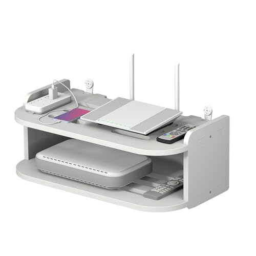 WLAN-Routerständer | Mehrschichtige TV-Halterung | kein Wärmeableitungs-Rack des kabellosen Routers zum Bohren, multifunktionales Speicherregal für Set-Top-Boxen, Router, von Générique