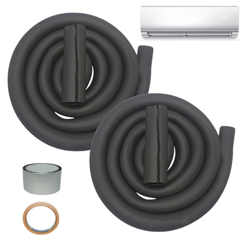 Wärmeisolierung für Klimaanlagenrohre | Isolierung für Klimaanlagenrohre, flexibler Schlauch, vorgeschnitten, UV-beständig, Dicke 9 mm, für Dachfenster, Pool, Gebäude von Générique