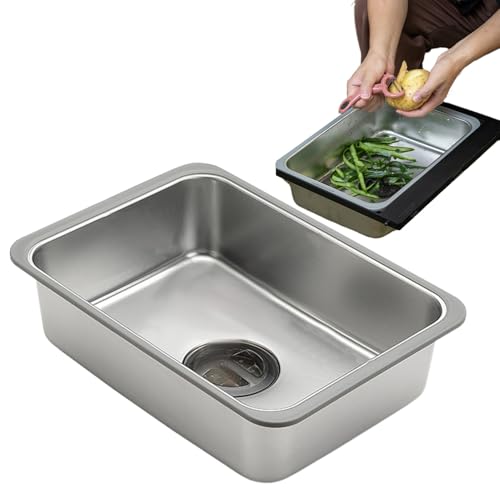 Waschbecken für Versorgungsunternehmen – langlebige Badewanne, tragbare Reinigungsspüle | Robuste Edelstahlschüsselstation, kompakter Bauernhof-Küchenvorbereitungsschacht für Ba von Générique