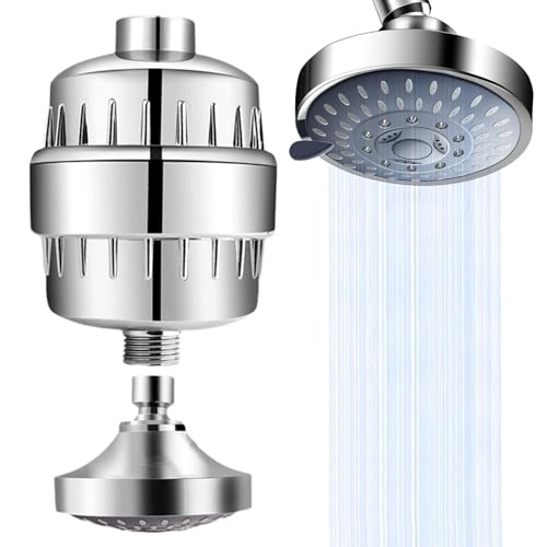 Wasserenthärtungs-Duschkopf, gefilterter Duschkopf – stabiler Wasser-Duschkopf für hartes Wasser – verstellbarer 360-Grad-Hochdruck-Wasserfilter von Générique