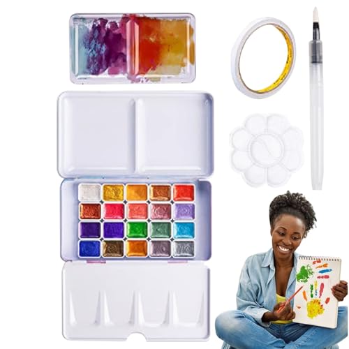 Wasserfarben-Set, kleines Aquarell-Set | Wechselnde Aquarellfarben, Aquarellfarben-Set, 20 Farben, Aquarellfarben-Set für Erwachsene, Künstler, Wasserfarben-Set, kleines Aquarell-Set | Wechselnde Aquarellfarben, Aquarellfarben-Set, 20 Farben, Aquarellfarben-Set für Erwachsene, Künstler, von Générique