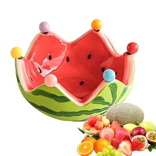 Wassermelonen-Salatschüssel | Keramikschale für Nudeln mit sechs Gabeln aus Edelstahl | Servierplatte für Events Feiern Restaurant Valentinstag Bar Wohnzimmer Wassermelonen-Salatschüssel | Keramikschale für Nudeln mit sechs Gabeln aus Edelstahl | Servierplatte für Events Feiern Restaurant Valentinstag Bar Wohnzimmer von Générique