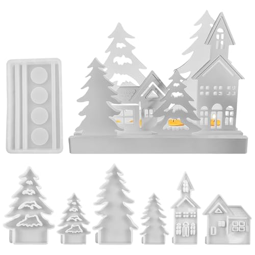 Weihnachtskerzenformen, Weihnachtsbaumform - 7 Backformen von | Weihnachtskeksform, 3D-Partydekoration, Häuser, Weihnachtsbäume, Süßigkeitenherstellungswerkzeuge für ad Weihnachtskerzenformen, Weihnachtsbaumform - 7 Backformen von | Weihnachtskeksform, 3D-Partydekoration, Häuser, Weihnachtsbäume, Süßigkeitenherstellungswerkzeuge für ad von Générique