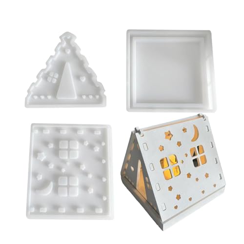 Weihnachtskerzenformen – Weihnachtskerzenhalter | hohle Sterne und Silikonform für Mondhausdekoration | Kerzenhalterform mit Teelichthalter | Silikonform | C-Form von Générique