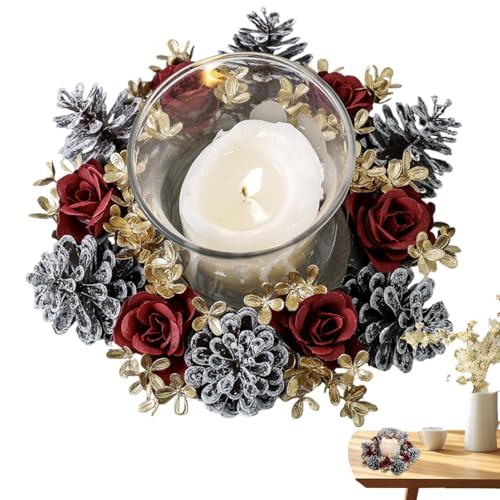 Weihnachtskerzenringe, kleiner Weihnachtskranz | Schöne Weihnachtskränze Tischdeko Weihnachten - Kerzen Kränze Wiederverwendbar, Kerzenständer, Weihnachtskranz für Kamin, Bur Regal Weihnachtskerzenringe, kleiner Weihnachtskranz | Schöne Weihnachtskränze Tischdeko Weihnachten - Kerzen Kränze Wiederverwendbar, Kerzenständer, Weihnachtskranz für Kamin, Bur Regal von Générique