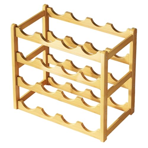 Weinaufbewahrung – Weinregal aus Holz | Flaschenregal mit 4 Ebenen | Der stapelbare Weinhalter enthält 20 Flaschen | Stehendes Weinregal | Weinregal | stapelbares Weinregal für Arm von Générique