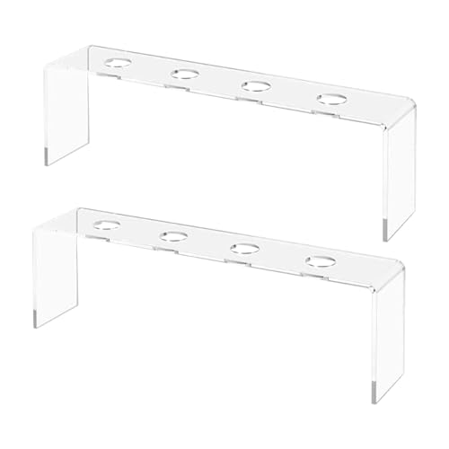 Weinflaschenhalter – Regale aus Acryl, 2 Stück, Organizer mit 4 Fächern, transparent, rutschfest, Aufbewahrungslösung mit Etagen, für Haus und Küche Weinflaschenhalter – Regale aus Acryl, 2 Stück, Organizer mit 4 Fächern, transparent, rutschfest, Aufbewahrungslösung mit Etagen, für Haus und Küche von Générique