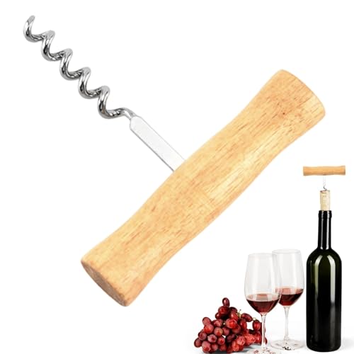 Weinöffner im T-Stil – Korkenzieher mit Holzgriff, manueller Flaschenöffner aus | Professionelles tragbares Weinzubehör für Männer, Frauen, von Générique