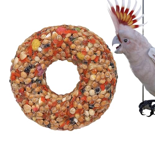 Wellensittichbehandlungen – Spielzeug Bird – Teether Getreide bietet eine Donutform für die Bildung und Anreicherung von natürlichen Körnern und Früchten. Diese Mischung fördert das tägliche von Générique
