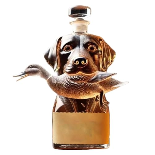 Whiskyflasche – Karkane aus Weinglas | Whiskyflasche aus für Hunde | Statue für Alkohol, luftdicht, Innendekoration für Brandy Bourbon Wodka Men Tequila, Dekoration von Générique
