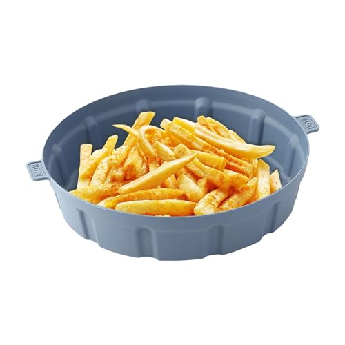 Wiederverwendbare runde Einlagen für Luftfritteuse – Silikon-Backform für Luftfritteusen | Antihaft-Kochzubehör für Backofen, Mikrowelle und Luftfritteuse von Générique