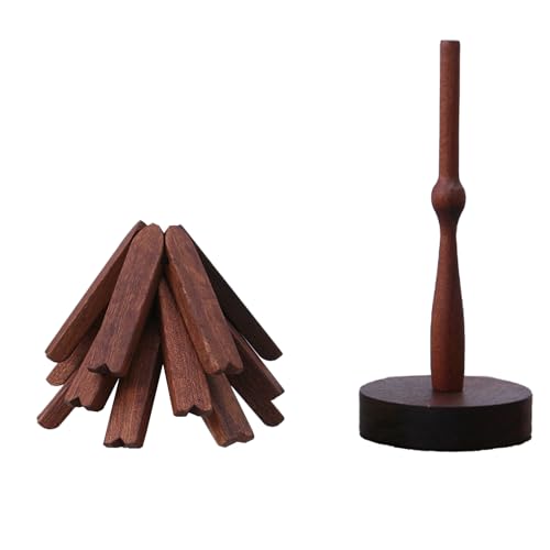 Wooden Tree Trivet Set, zusammenklappbar, Hot Pad, 3,94 x 3,94 x 9,45 Zoll, hitzebeständig, natürliches Holz, Küchen-Trivet für Decken, Esstisch, Schüsseln, Teapots, Dishes und Töpfe von Générique