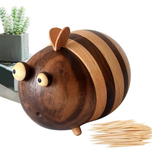 Zahnarzthalter | Aufbewahrungsbox aus Holz | dekorativer Zahnspenderkasten | Organizer für niedliche mit 150 Stück Zahnstangen, ideal für den Tisch Zahnarzthalter | Aufbewahrungsbox aus Holz | dekorativer Zahnspenderkasten | Organizer für niedliche mit 150 Stück Zahnstangen, ideal für den Tisch von Générique