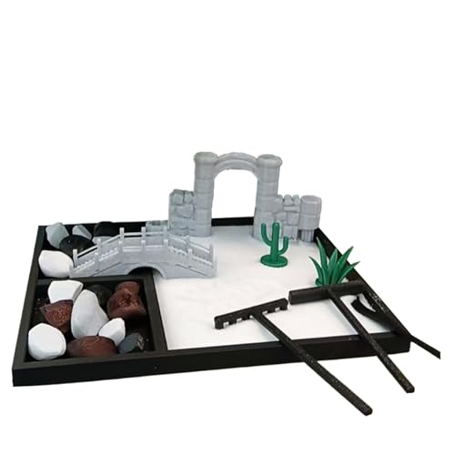Zen Garten Set Miniatur Zen Garten Meditation für Büro | Zen Garten Set mit Sandkasten | Kleiner Zen Gartenschreibtisch Meditation Zen Garten Set für Bürodekorationen in d von Générique
