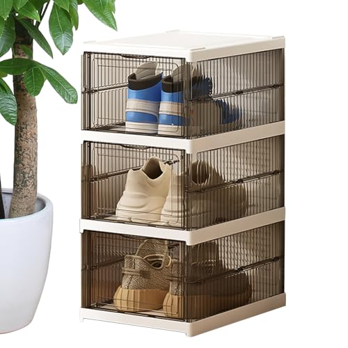 für den Eingangsbereich – stapelbarer Schuhschrank | Eingang aus Holz mit Schuhen aus Holz, transparente Aufbewahrungsbox, faltbar, Schuhschrank für den Eingangsbereich für den Eingangsbereich – stapelbarer Schuhschrank | Eingang aus Holz mit Schuhen aus Holz, transparente Aufbewahrungsbox, faltbar, Schuhschrank für den Eingangsbereich von Générique