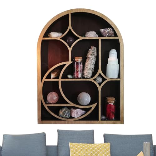 in Form eines gewölbten Mondpilzes | Wanddeko Gothic Boho Hexe Wandregal perfekte Schweberegal für Ihr Schlafzimmer, einzigartiges Wandregal von Générique