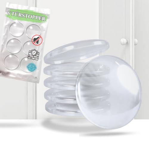 (6 Stück) Wandtürstopper selbstklebend transparent Silikon - Türstopper Wand - Türklinkenpuffer Wandschutz - Door Stopper - Türgriff Schutz - Anschlagpuffer tür - Türschutz - Türklinken von Generisch