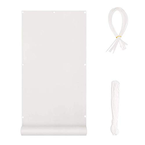 0,8x10m - Staubdichtes Winddichtes Sonnenschutznetz für Balkon Terrasse Garten Sportplatz - Inklusive Kabelbinder - Weißer Windschutz Zaun von Generisch