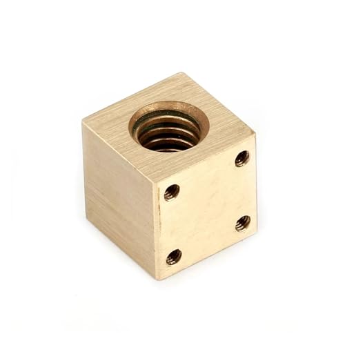 1/2 STÜCK T4 T6 T8 T10 T12 Messing-Vierkantmutter Trapezgewindestange Trapezgewindeschraube Vierkant-Kupfermutter for 3D-Drucker(1PCS Square Nut,T10 Pitch2 Lead2) von Generisch