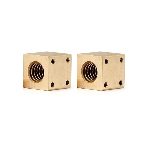1/2 STÜCK T4 T6 T8 T10 T12 Messing-Vierkantmutter Trapezgewindestange Trapezgewindeschraube Vierkant-Kupfermutter for 3D-Drucker(2PCS Square Nut,T12 Pitch2 Lead8) von Generisch