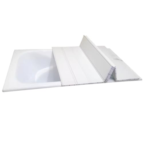 1,2 cm dicke, faltbare, staubdichte Badewannen-Isolierabdeckung und Tablett-Halter, PVC-Duschregal (75 x 135 cm) – ideal für Whirlpools und Badzubehör von Generisch