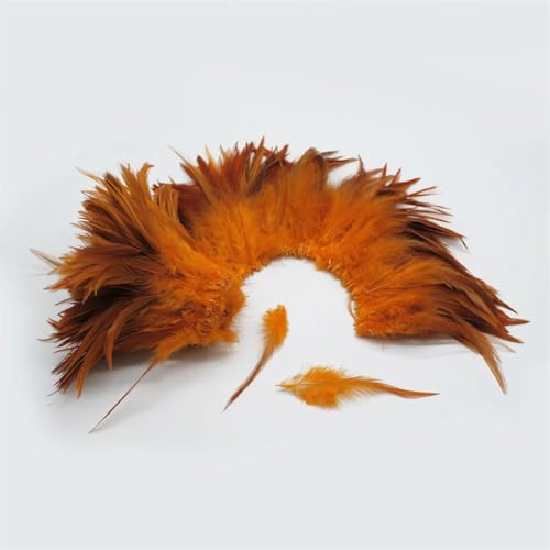 1–10 Bündel, 900 Stück, Hackel-Hahnfedern, 12,7 - 15,2 cm, Bastelfedern für Kostüm, Hut, Party, Maske, Dekoration, Orange, 10 Stück von Generisch