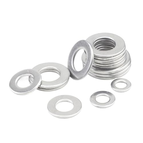 1–100 Stück Unterlegscheiben M2,5 M3 M4 M5 M6 M8 M10 M12 M14 M16 M18 M20 M22 M27 Edelstahl-Gleitdichtungen DIN125(M6x12x1.5 50pcs) von Generisch