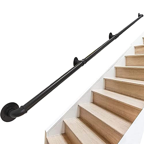 1 2 3 4 5 6 Meter Handlauf für Treppen, Eisen-Wasserrohr-Design. Moderner Geländer-Handlauf für Stufen im Innen- und Außenbereich, industrielle Stützstange aus Metall (Größe: 8,2 F von Generisch