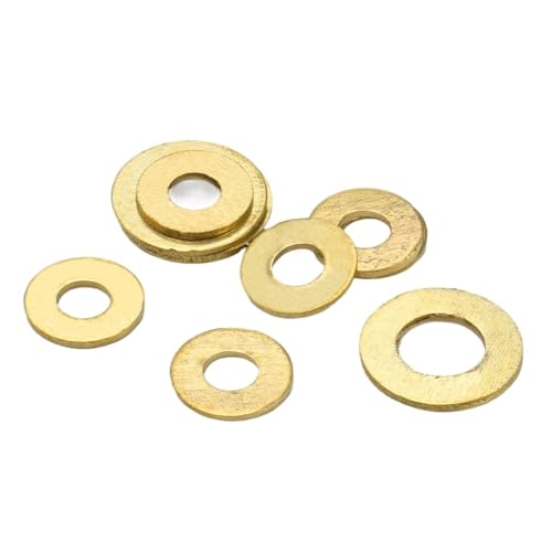 1–200 Stück M2 ~ M22 GB97 Messing-Unterlegscheibe, Kupfer-Metall-Meson-Abstandshalter(M6 x 12 x 0.8(50pcs)) von Generisch