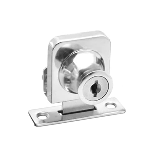 1 STÜCKE Einzel Doppel Schwingen Glas Vitrinen Tür Schrank Schloss Mit Schlüssel Kein Bohren Glas Push Türschlösser(Single-same key) von Generisch