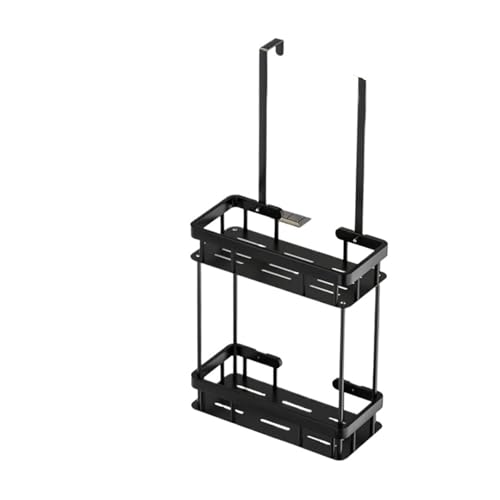1 Stück Duschablage über der Tür, Badezimmer-Aufbewahrungsregal, Badezimmer-Hängeregal, doppellagiges Duschregal, Badezimmer-Caddy-Organizer(QH 2-layer With rod) von Generisch