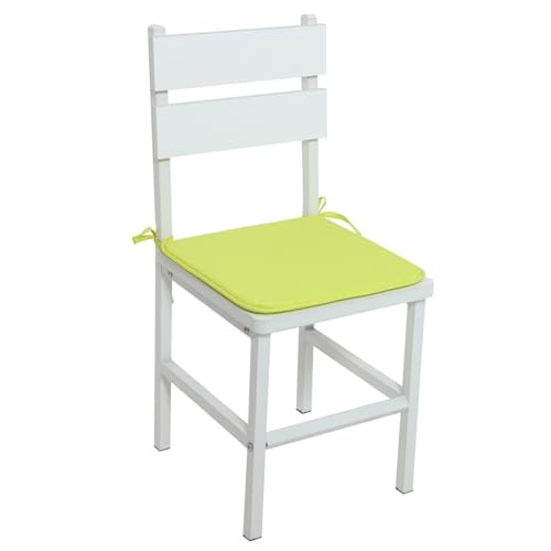 1 Stück Sitzkissen 40x40x2cm - Gemütliche Sitzauflage Uni mit Haltebändern Sitzkissen für Indoor und Outdoor, Gartenstuhl, Küche oder Esszimmerstuhl als Bequeme Stuhl Kissen (Gelb) von Generisch