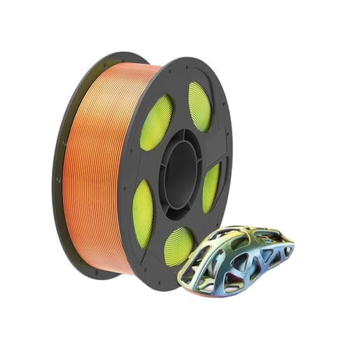 1 kg zweifarbiges Seidenfilament, Seidentextur, FDM-3D-Drucker, PLA-Filament, glänzendes mehrfarbiges Seiden-3D-Druckmaterial(Red Yellow Green) von Generisch