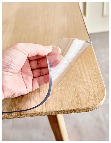 1.6mmPVC Plastik Tischfolie klar Tischauflage Größe wählbar-Glasklar Folie Schutzfolie Tischschutz 45x200cm transparent Tischauflage Tischmatte abwaschbar Ransparente Tischdecke nach Maß von Generisch