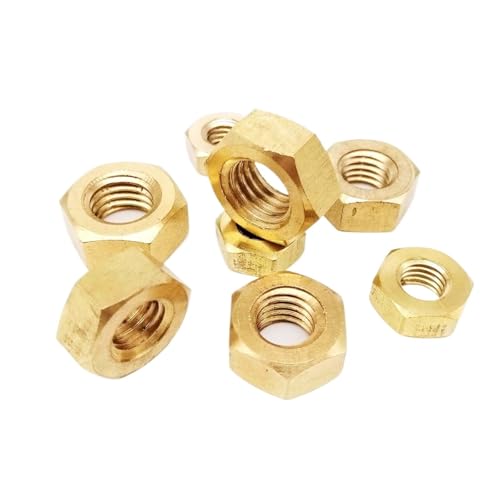 10/200 Stück massives Messing Kupfer Sechskantmutter for M1 M1.2 M1.4 M1.6 M2 M2.5 M3 M4 M5 M6 M8 M10 M12 Schraubenbolzen metrisches Gewinde(10pcs M10) von Generisch