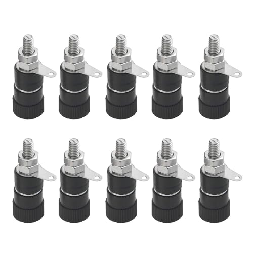 10/30 PCS Binding Posts Terminals 4mm Bananenstecker Buchse Terminal Stecker(Black 10pcs) von Generisch