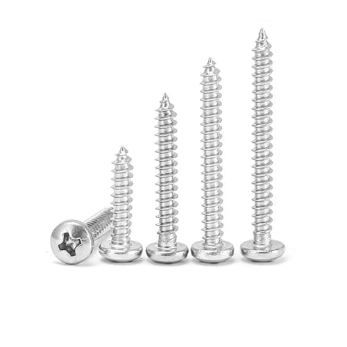 10/50 M2.9 M3 M3.5 M3.9 M4.2 M4.8 M5.5 M6.3 Mini 304 Edelstahl Kreuzschlitz Flachkopf Rundkopf Selbstschneidende Holzschrauben(16mm,10pcs M5.5) von Generisch