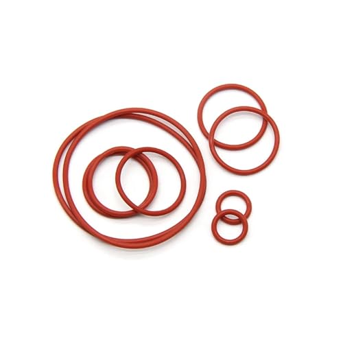 10/50 Stück rote O-Ring-Dichtung CS 1,5 mm OD 5 mm ~ 80 mm wasserdichte Unterlegscheibe, runde O-Form, Gummi-Silikonring, Pumpendichtung(50Pcs,OD 75MM ID 72MM_CS 1.5MM) von Generisch