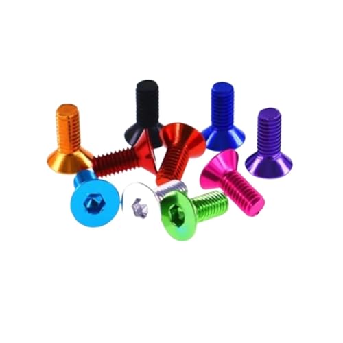 10 STÜCKE aluminium flache sechskantschraube M3 m4 m5 m6 * 8/10/12/15/20/25 bunte aluminium hex hexagon senkkopfschraube(RED,M3X20 10pc) von Generisch