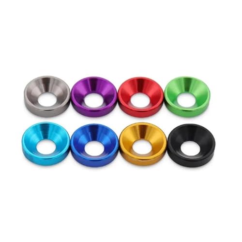 10 Stück Aluminium-Senkkopfschraubenscheiben, farbig eloxiert (M2 M2,5 M3 M4 M5 M6 M8) – leicht, for Heimwerkermöbel und -maschinen(M4*10PCS,Deep blue) von Generisch