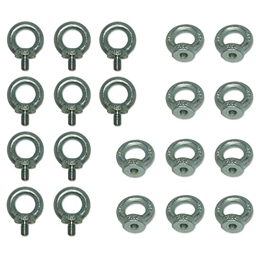 10 Stück - Ringschraube DIN 580 / Ringmutter DIN 582 - Augenschraube Schrauböse (M12, Ringmutter - DIN 582) von Generisch