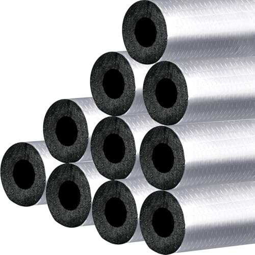 10 Stück Rohr Isolierschaum für 20mm Durchmesser Rohre Selbstklebende Isolierschaum Wrap Aluminiumfolie Rohr Abdeckungen für Spigot Winter Außenrohre Wasserheizer Rohre Gefrierschutz von Generisch