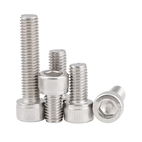 10 Stück Sechskantschrauben mit Innensechskant M1.4 M1.6 M2 M2.5 M3 M4 M5 M6 M8 M10 Edelstahl-Innensechskant DIN912(10mm x10pcs,M6) von Generisch
