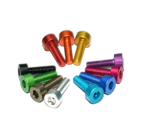 10 stücke DIN912 aluminium kappe kopf schraube M3 M4 M5 M6 * 6/8/10/12/16/20/25 bunte aluminium innensechskant schraube bolzen(Pink,M6 x 10) von Generisch